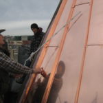 copper roofing work in progress